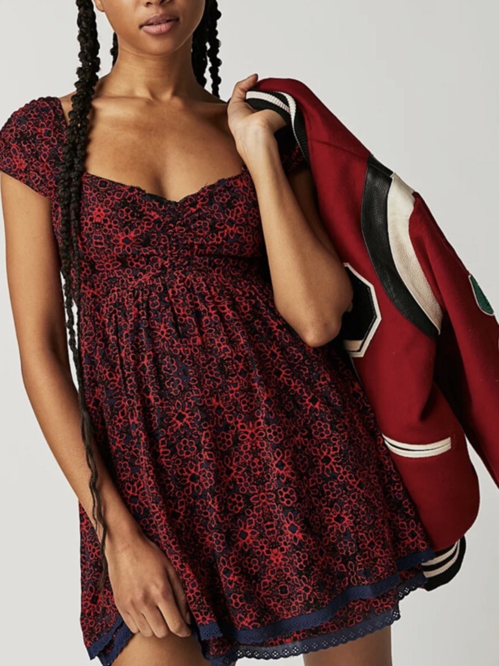 Free People Tabitha Floral Mini Dress L